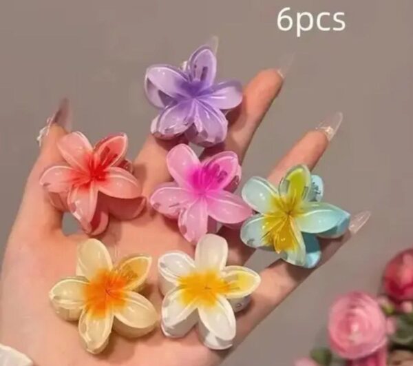 Tropical Flower Hair Clips – Set of 6🌸 - Image 4