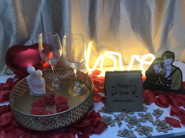 Romantic Date Night Gift Box – Wine Glass, Candle & Love Keepsakes || My Pookie