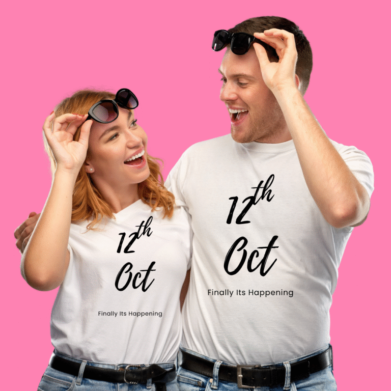 Custom Couple Date T-Shirt – Personalized Anniversary Gift for Him & Her | MyPookie