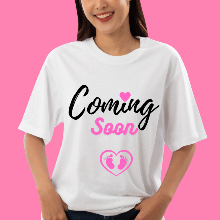 "Coming Soon” Maternity T-Shirt – Baby Announcement for Pregnant Moms | MyPookie